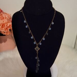 Vintage Elegant Blue and Gold Necklace